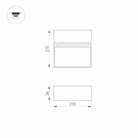 Светильник LGD-TRACE-S215x215-8W Warm3000 (GR, 60 deg, 230V) (Arlight, IP65 Металл, 3 года)