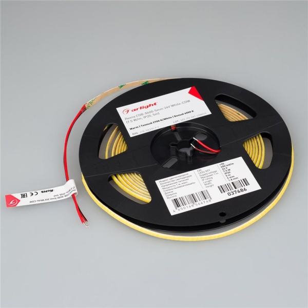 Светодиодная лента COB-X600-5mm 24V White-CDW (7.5 W/m, IP20, 5m) (Arlight, -)