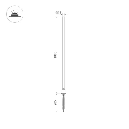 Светильник KT-CHAMPAGNE-L1000-3W Warm3000 (DG, 180 deg, 24V) (Arlight, IP65 Металл, 3 года)