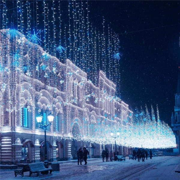 Светодиодная гирлянда ARD-STRING-CLASSIC-10000-CLEAR-100LED-STD BLUE (230V, 7W) (Ardecoled, IP65)