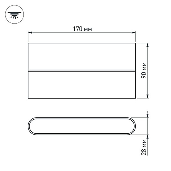 Светильник SP-WALL-FLAT-S170x90-2x6W Day4000 (GR, 120 deg, 230V) (Arlight, IP54 Металл, 3 года)