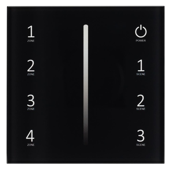 Панель Sens SMART-P17-DIM Black (230V, 4 зоны, 2.4G) (Arlight, IP20 Пластик, 5 лет)