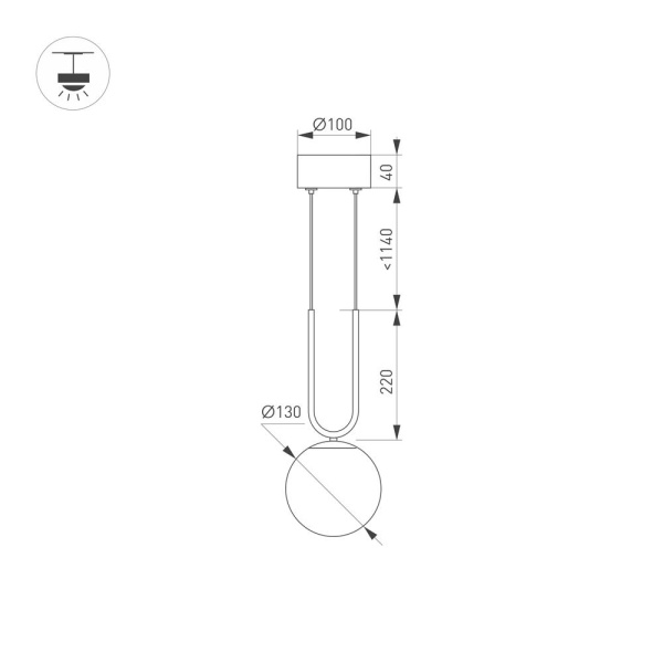 Светильник SP-BEADS-HANG-U-R130-10W Day4000 (BK, 275 deg, 230V) (Arlight, IP20 Металл, 5 лет)