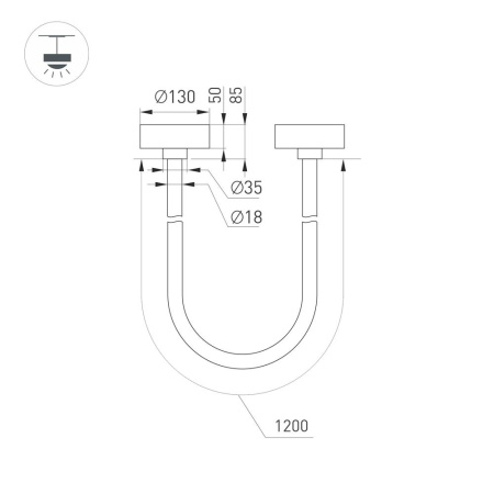 Светильник SP-TROPIC-SURFACE-R18-L1200-18W Day4000 (BK, 360 deg, 230V) (Arlight, IP20 Пластик, 3 года)
