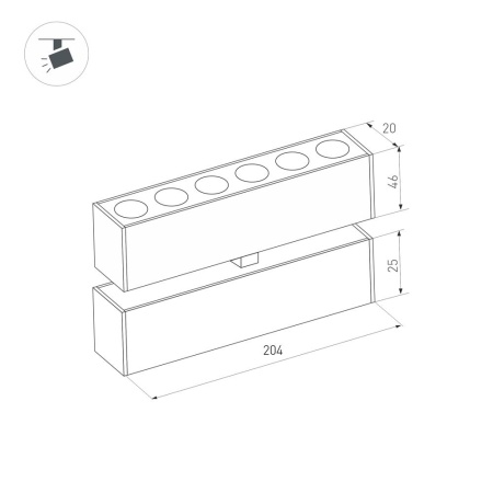 Светильник MAG-DOTS-FOLD-25-S200-6W Day4000 (BK, 30 deg, 24V) (Arlight, IP20 Металл, 3 года)