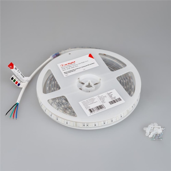 Светодиодная лента герметичная RTW-PU-B60-12.5mm 24V RGB (14.4 W/m, IP68, 5060, 5m) (Arlight, -)