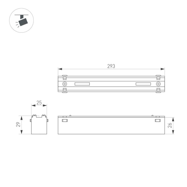 Светильник MAG-VIBE-FLAT-L293-12W Warm3000 (WH, 100 deg, 48V) (Arlight, IP20 Металл, 5 лет)