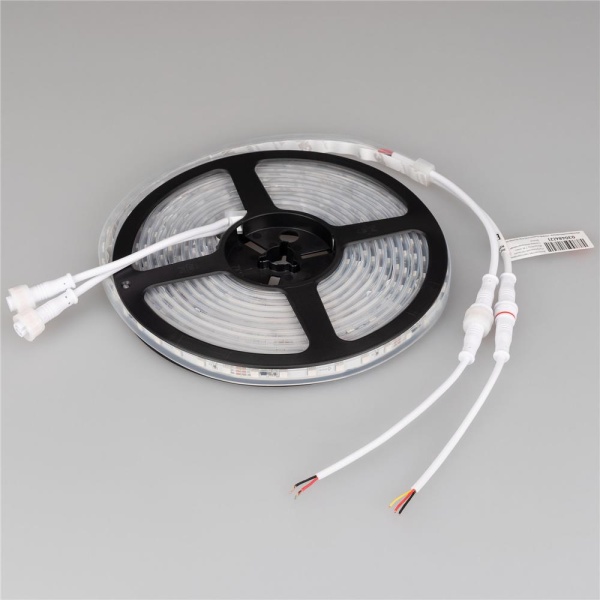 Светодиодная лента герметичная SPI-P-F72-11mm 24V RGB-PX6 (14.4 W/m, IP66, 3535, 5m) (Arlight, бегущий огонь)