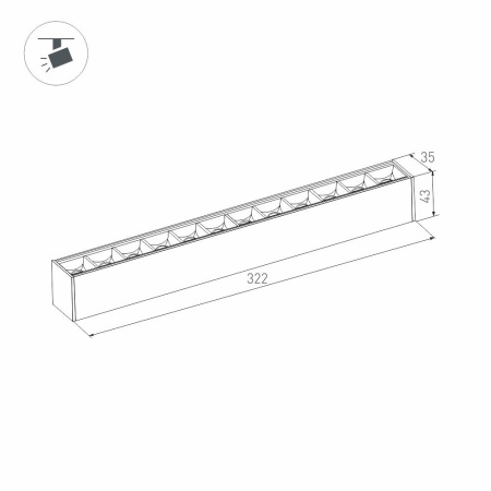 Светильник MAG-LASER-45-L320-12W Warm3000 (WH, 15 deg, 24V) (Arlight, IP20 Металл, 3 года)