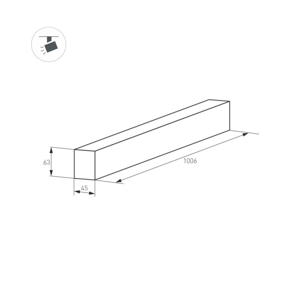Трек MAG-TRACK-4563-1000 (WH) (Arlight, IP20 Металл, 3 года)
