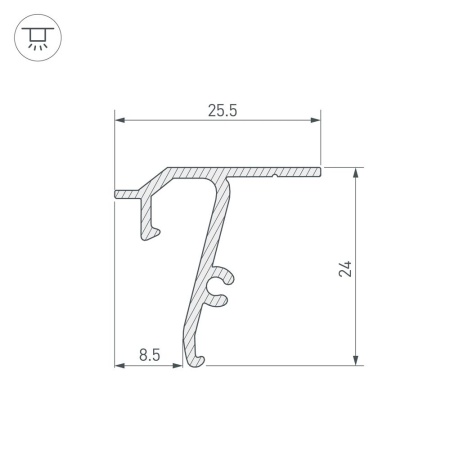 Профиль STRETCH-SHADOW-TECH-CEIL-2000 BLACK (A2-DELTA) (Arlight, Алюминий)