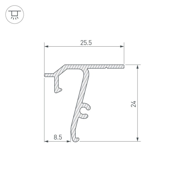 Профиль STRETCH-SHADOW-TECH-CEIL-2000 BLACK (A2-DELTA) (Arlight, Алюминий)