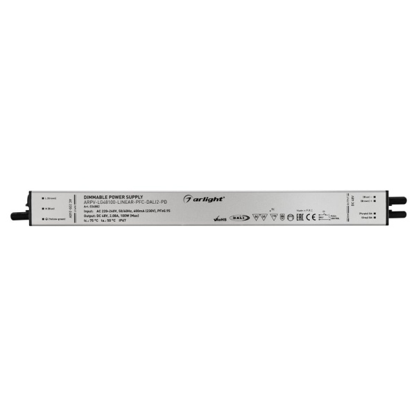 Блок питания ARPV-LG48100-LINEAR-PFC-DALI2-PD (48V, 2.08A, 100W) (Arlight, IP67 Металл, 5 лет)