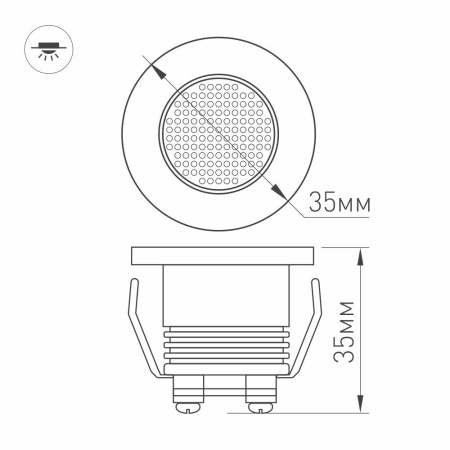 Светодиодный светильник LTM-R35WH 1W Warm White 30deg (Arlight, IP40 Металл, 3 года)