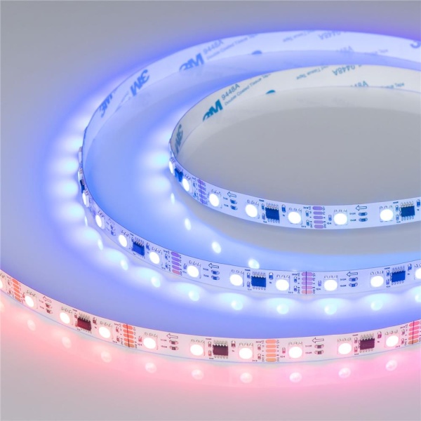 Светодиодная лента DMX-B60-10mm 12V RGB-PX3 (14 W/m, IP20, 5060, 5m) (Arlight, -)