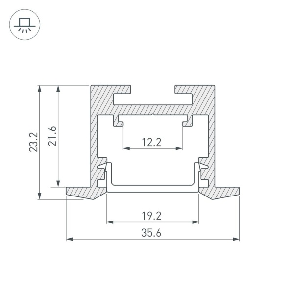 Профиль SL-LINE-3523-F-2500 BLACK (Arlight, Алюминий)