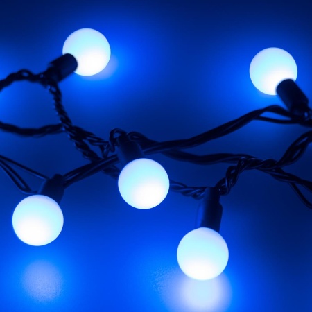 Светодиодная гирлянда ARD-BALL-CLASSIC-D23-20000-BLACK-160LED BLUE (230V, 7W) (Ardecoled, IP65)