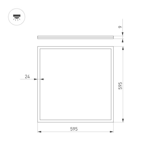 Светильник DL-INTENSO-S600x600-40W White6000 (WH, 120 deg, CRI90, 230V) (Arlight, IP40 Металл, 5 лет)