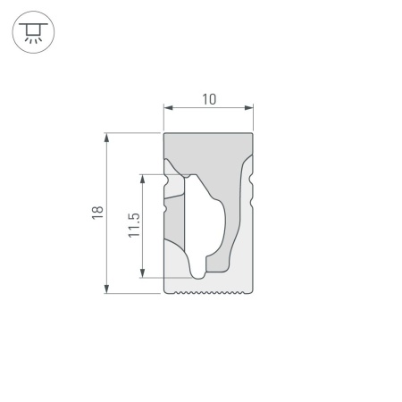 Силиконовый профиль WPH-FLEX-1018-SIDE-S10-20m WHITE (Arlight, Силикон)