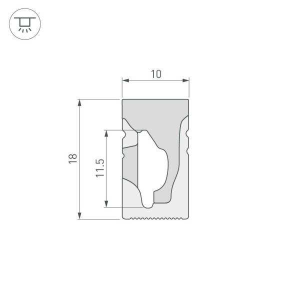 Силиконовый профиль WPH-FLEX-1018-SIDE-S10-20m WHITE (Arlight, Силикон)