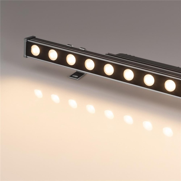 Линейный прожектор AR-LINE-500-12W Warm3000 (GR, 15x60 deg, 230V) (Arlight, IP65 Металл, 3 года)