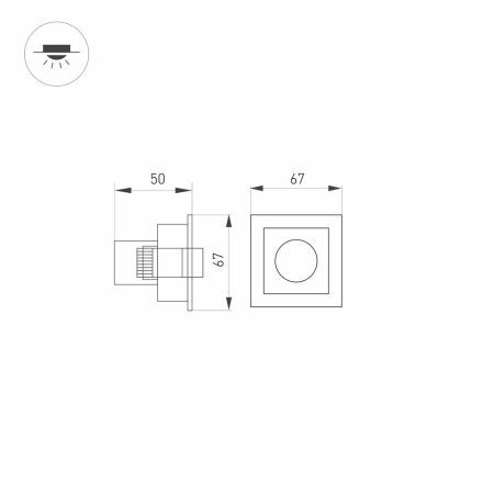 Светильник MS-ORIENT-BUILT-TURN-TC-S67x67-3W Day4000 (WH-BK, 30 deg, 230V) (Arlight, IP20 Металл, 5 лет)