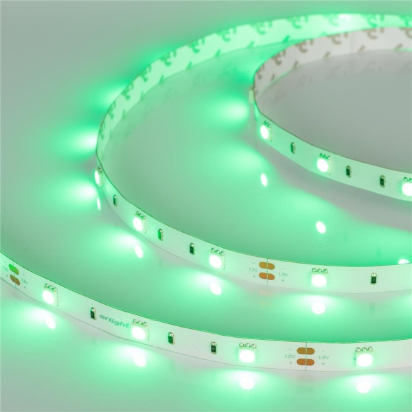 Светодиодная лента RT 2-5000 12V Green (5060, 150 LED, LUX) (Arlight, 7.2 Вт/м, IP20)