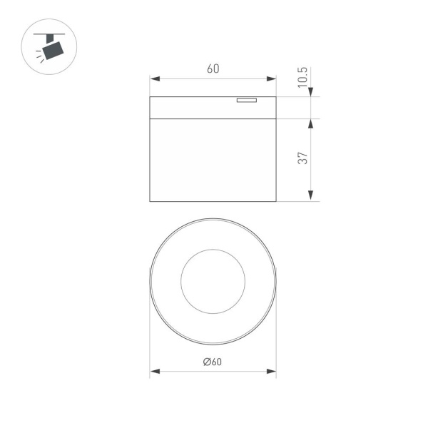 Светильник MAG-MICROCOSM-POINT-R60-5W Day4000 (BK, 36 deg, 24V) (Arlight, IP20 Металл, 3 года)