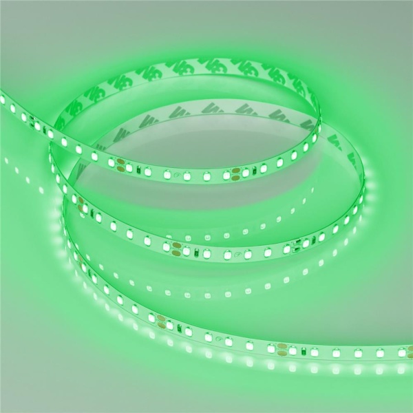 Светодиодная лента RT-A120-8mm 24V Green(9.6 W/m, IP20, 2835, 5m) (Arlight, Открытый)
