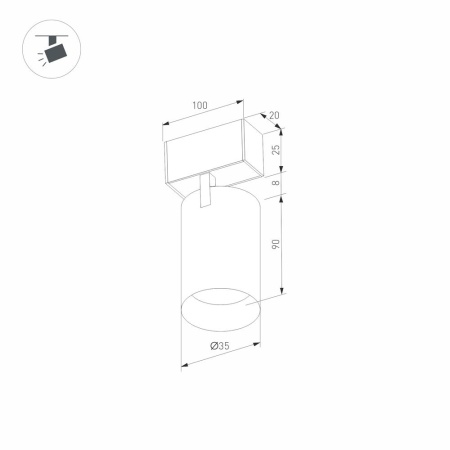 Светильник MAG-SPOT-25-R90-9W Warm3000 (BK-GD, 30 deg, 24V) (Arlight, IP20 Металл, 3 года)