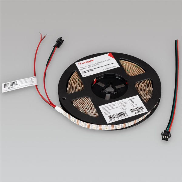 Светодиодная лента SPI-B60-10mm 5V RGB-PX1-BPT (12 W/m, IP20, 5060, 5m) (Arlight, бегущий огонь)
