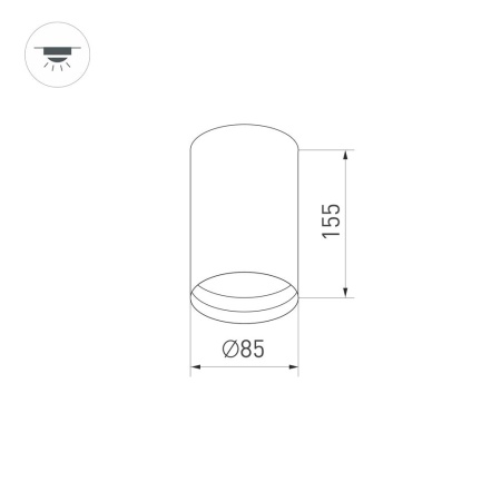 Корпус SP-POLO-SURFACE-R85 (BK, 1-3, 350mA) (Arlight, IP20 Металл, 3 года)