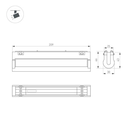 Светильник MAG-VIBE-LASER-TURN-L209-12W Day4000-MIX (BK, 24 deg, 48V, DALI) (Arlight, IP20 Металл, 5 лет)