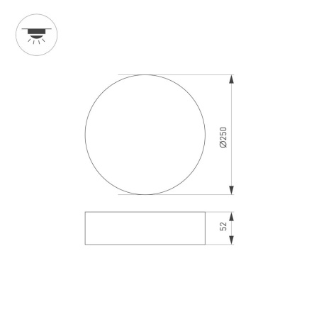 Светильник IM-RONDO-EMERGENCY-3H-R250-23W Day4000 (WH, 120 deg, 230V) (Arlight, IP40 Металл, 2 года)