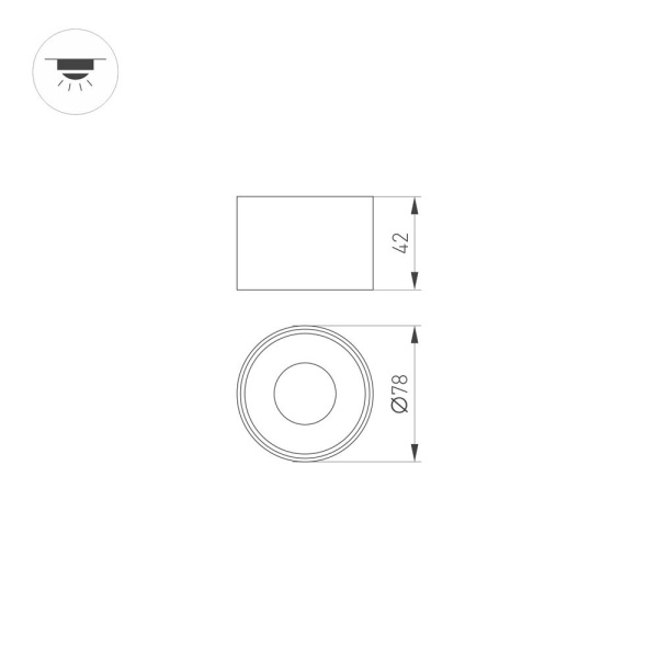 Корпус PLURIO-BASE-SURFACE-R77 (WH, 1-2, 200mA) (Arlight, IP20 Металл, 3 года)