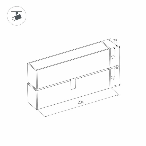 Светильник MAG-FLAT-FOLD-45-S205-6W Warm3000 (WH, 100 deg, 24V) (Arlight, IP20 Металл, 3 года)