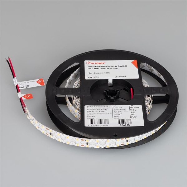 Светодиодная лента RZ-A160-15mm 24V Day4000 (19.2 W/m, IP20, 2835, 5m) (Arlight, -)