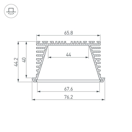 Профиль KLUS-POWER-RW70F-2000 ANOD (Arlight, Алюминий)