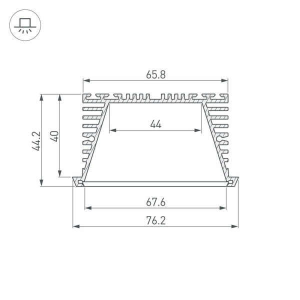 Профиль KLUS-POWER-RW70F-2000 ANOD (Arlight, Алюминий)