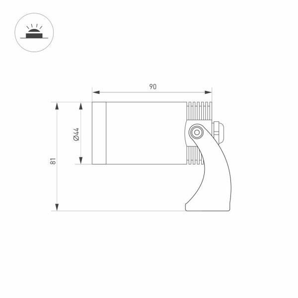 Светильник KT-WATER-R44-8W RGBW (SL, 24 deg, 12V) (Arlight, IP68 Металл, 3 года)