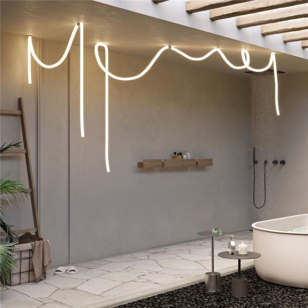 Светодиодная лента герметичная MOONLIGHT-TOP-A336-D25mm 24V Warm3000 360deg (14.4 W/m, IP65, 2835, 5m, wire x2) (Arlight, Вывод кабеля прямой)