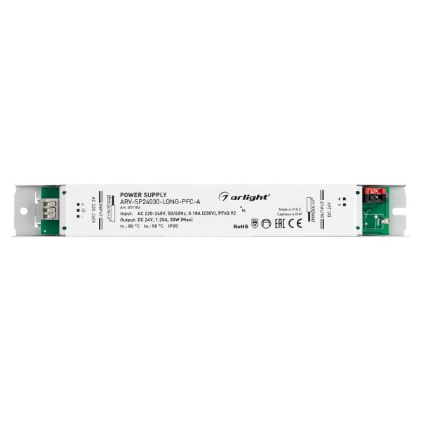 Блок питания ARV-SP24030-LONG-PFC-A (24V, 1.25A, 30W) (Arlight, IP20 Металл, 5 лет)