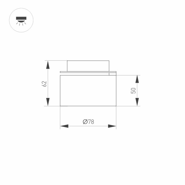 Модуль светодиодный PLURIO-LAMP-R77-9W Warm3000 (COP, 36 deg, 2-2, 38V, 200mA) (Arlight, Металл)