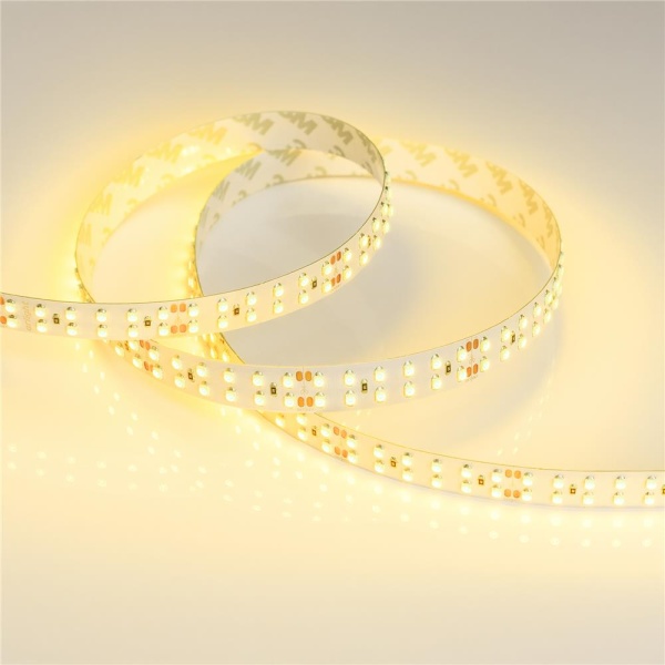 Светодиодная лента RT 2-5000 24V Yellow 2x2 (3528, 1200 LED, LUX) (Arlight, 19.2 Вт/м, IP20)