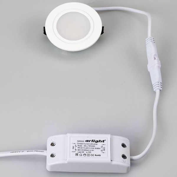 Светодиодный светильник LTM-R60WH-Frost 3W White 110deg (Arlight, IP40 Металл, 3 года)