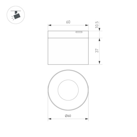 Светильник MAG-MICROCOSM-POINT-R60-5W Warm3000 (BK, 36 deg, 24V) (Arlight, IP20 Металл, 3 года)