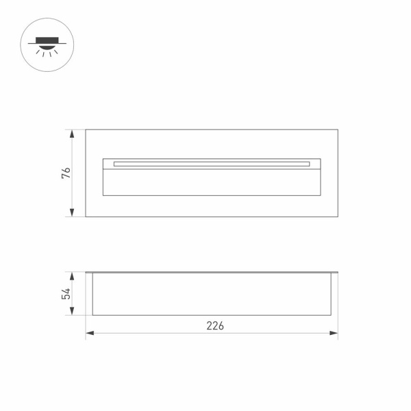Светильник LTD-TRAIL-S226x76-8W Warm3000 (GR, 65 deg, 230V) (Arlight, IP65 Металл, 3 года)