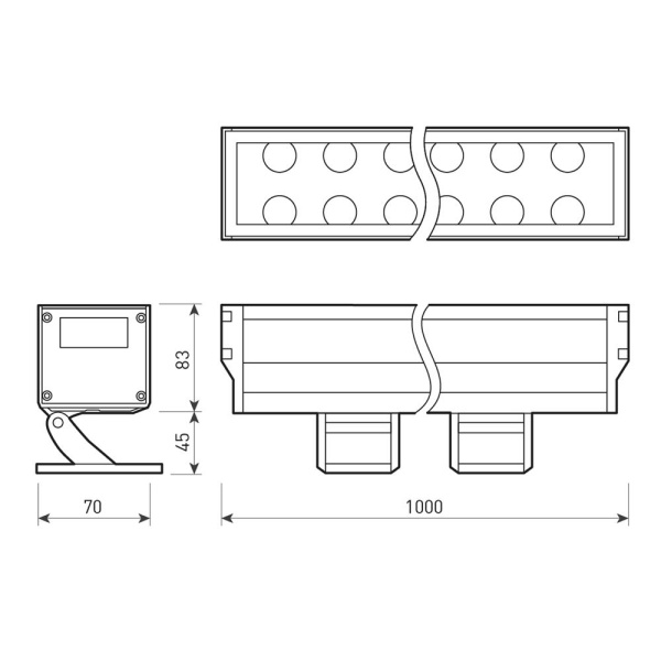 Светодиодный прожектор AR-LINE-1000XL-54W-230V White (Grey, 30 deg) (Arlight, Закрытый)