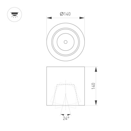 Светильник SP-FOCUS-R140-30W Warm White (Arlight, IP20 Металл, 3 года)