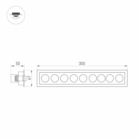 Светильник MS-ORIENT-BUILT-TURN-TC-S67x300-20W Warm3000 (BK-BK, 30 deg, 230V) (Arlight, IP20 Металл, 5 лет)